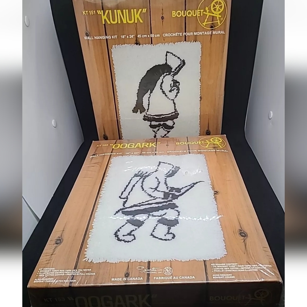 Needle Craft Kits "KUNUK & OOGARK 18×24 Eskimo Hunters Wall Hanging New